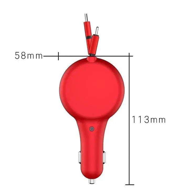 Retractable Car Charger Fast Charge Flash Charge One For Two bayaramart.shop