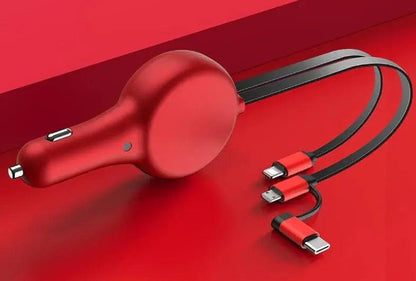 Retractable Car Charger Fast Charge Flash Charge One For Two bayaramart.shop